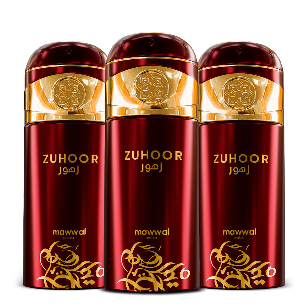 Kit 3 Perfumes Spray Mawwal Zuhoor Feminino 250ml