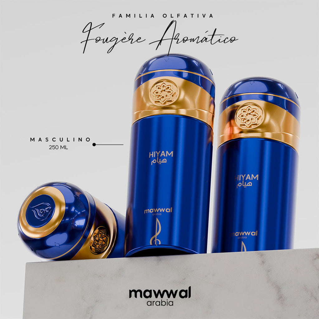 Kit 3 Perfumes Spray Mawwal Hiyam Masculino 250ml