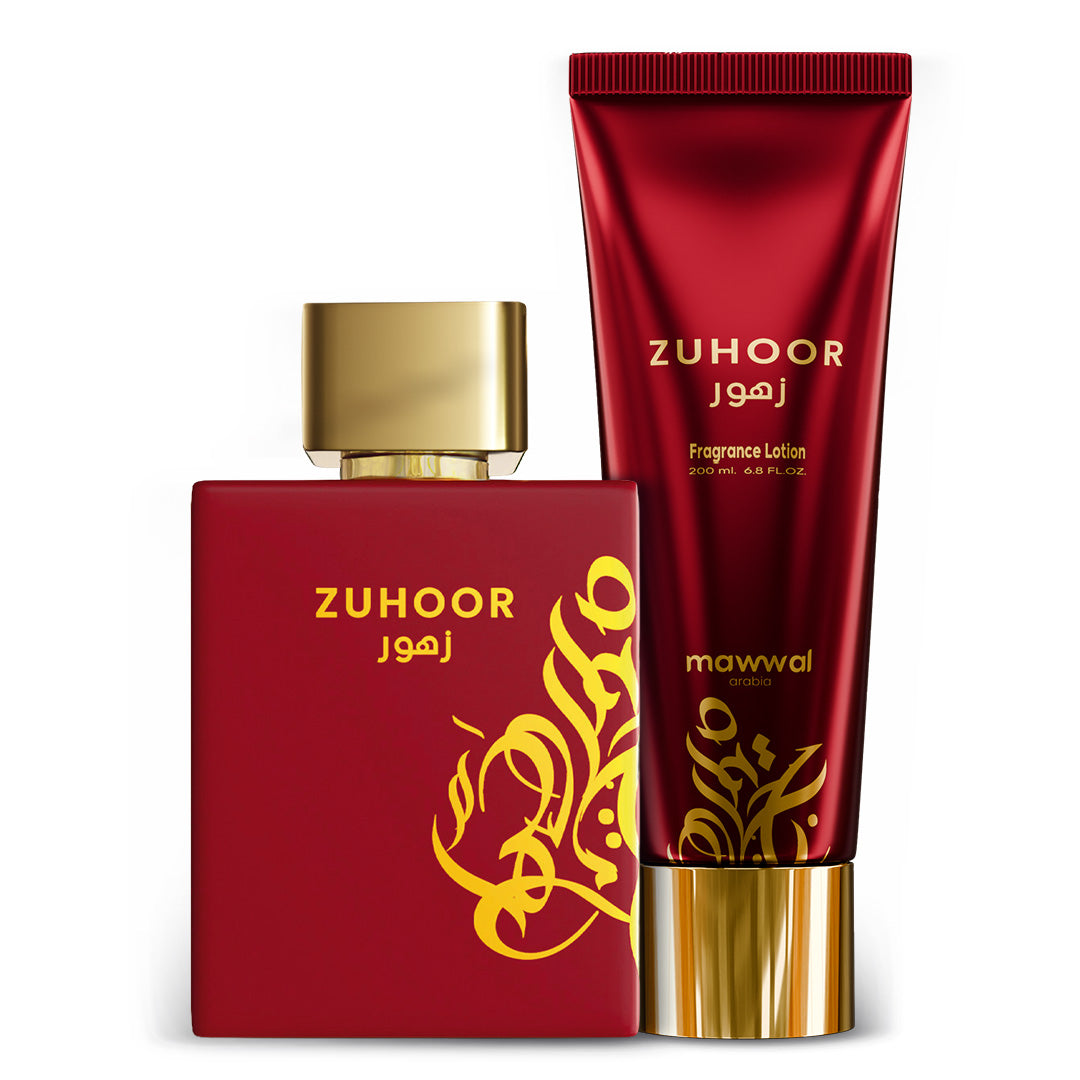 Kit Feminino Zuhoor Mawwal Arábia – Perfume e Hidratante Corporal