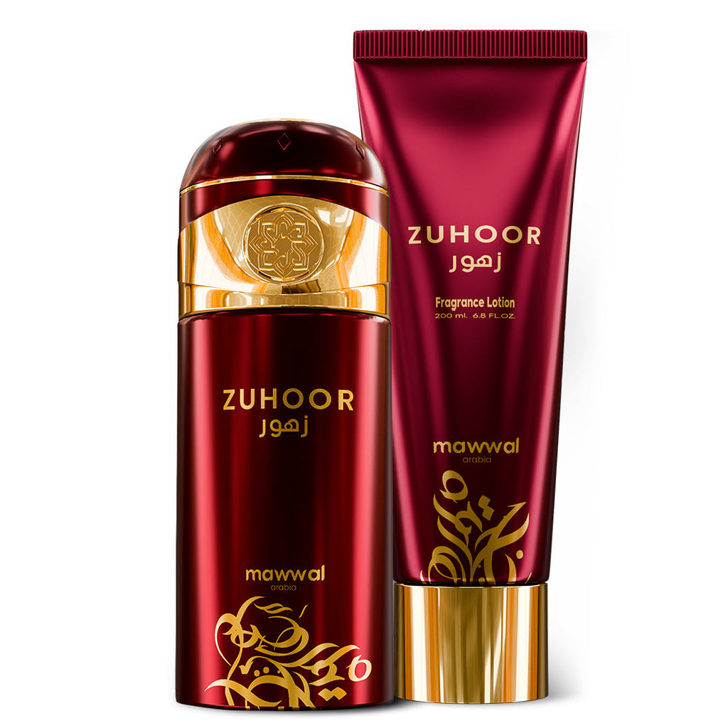 Kit Feminino Zuhoor Mawwal Arábia – Hidratante Corporal e Spray
