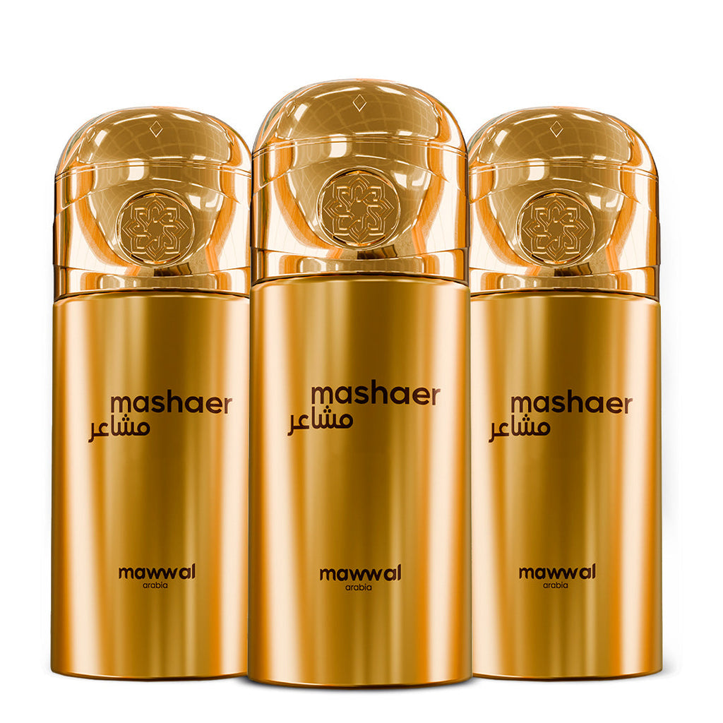 Kit 3 Perfumes Spray Mawwal Mashaer Feminino 250ml