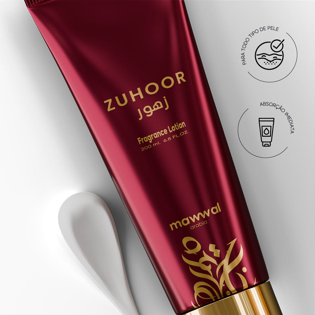 Kit Feminino Zuhoor Mawwal Arábia – Perfume e Hidratante Corporal