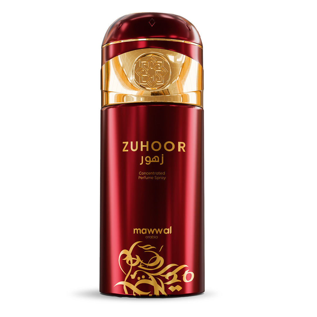 Kit Feminino Zuhoor Mawwal Arábia – Perfume, Hidratante Corporal e Spray